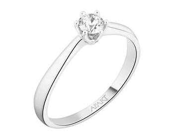 White Gold Diamond Ring - 0,23 ct - fineness 14 K