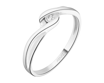 White gold ring with brilliant - 0,04 ct - fineness 9 K