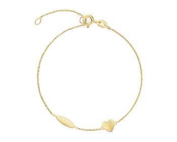 14 K Yellow Gold Bracelet with Diamond - 0,003 ct - fineness 14 K