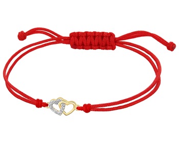 9 K Rhodium-Plated Yellow Gold Bracelet with Diamonds - 0,03 ct - fineness 9 K