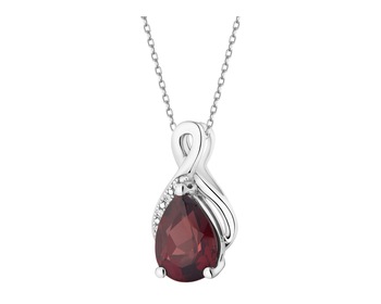 14 K Rhodium-Plated White Gold Pendant  - fineness 14 K