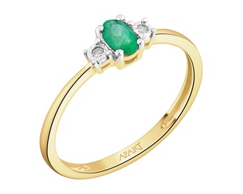 585 Yellow And White Gold Plated Ring - fineness 585