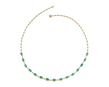 18 K Rhodium-Plated Yellow Gold Necklace - fineness 18 K