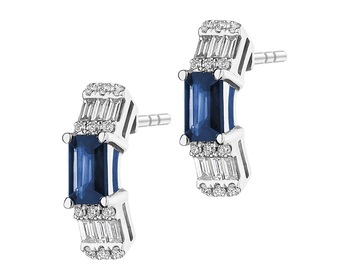 18 K Rhodium-Plated White Gold Earrings - fineness 18 K