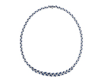 18 K Rhodium-Plated White Gold Collar Necklace - fineness 18 K