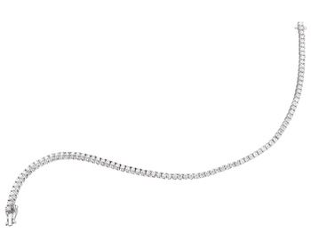 14 K Rhodium-Plated White Gold Tennis Bracelet with Diamonds - 2,10 ct - fineness 14 K