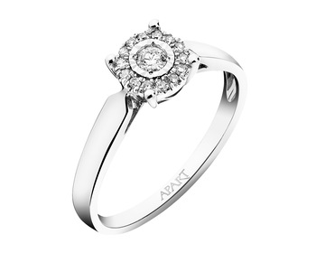 750 Rhodium-Plated White Gold Ring with Diamonds - 0,11 ct - fineness 18 K