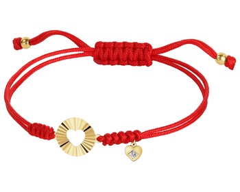 9 K Rhodium-Plated Yellow Gold Bracelet with Diamond - 0,003 ct - fineness 9 K