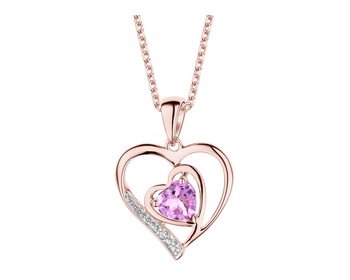 9 K Rhodium Plated Rose Gold Pendant  - fineness 9 K