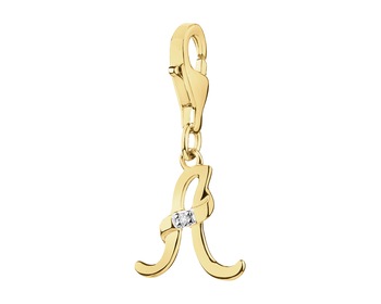 9ct Yellow Gold Pendant with Diamond - 0,004 ct - fineness 9 K