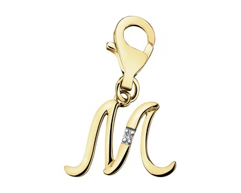 9ct Yellow Gold Pendant with Diamond - 0,004 ct - fineness 9 K