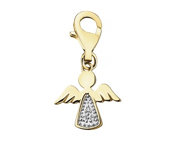 9ct Yellow Gold Pendant with Diamonds - 0,01 ct - fineness 9 K