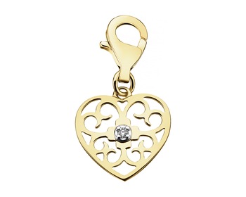 9ct Yellow Gold Pendant with Diamond - 0,008 ct - fineness 9 K
