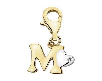 9ct Yellow Gold Pendant with Diamond - 0,004 ct - fineness 9 K