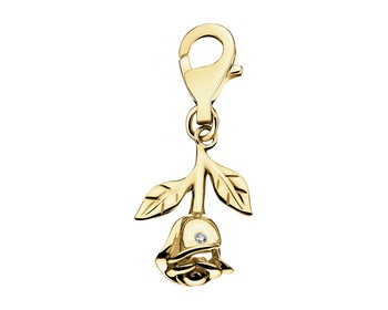 9 K Yellow Gold Pendant with Diamond - 0,004 ct - fineness 9 K