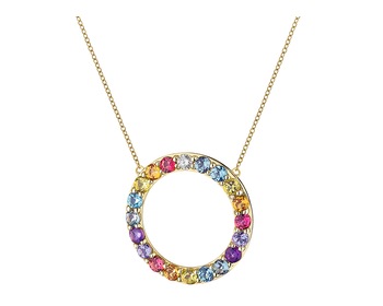 14 K Rhodium-Plated Yellow Gold Necklace - fineness 14 K