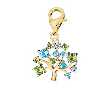 9 K Rhodium-Plated Yellow Gold Pendant  - fineness 9 K