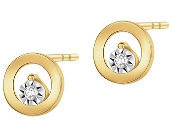 375  Earrings with Diamonds - 0,02 ct - fineness 375