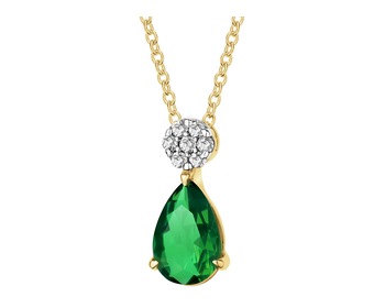 9 K Rhodium-Plated Yellow Gold Necklace - fineness 9 K