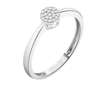 White Gold Diamond Ring - 0,06 ct - fineness 18 K