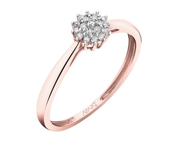 Rose gold ring with brilliants - 0,09 ct - fineness 14 K