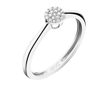 375 Rhodium-Plated White Gold Ring with Diamonds - 0,05 ct - fineness 9 K