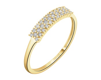 14 K Yellow Gold Ring with Diamonds - 0,15 ct - fineness 14 K