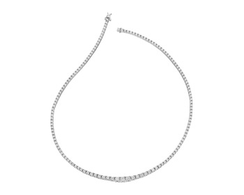 18 K Rhodium-Plated White Gold Necklace with Diamonds - 6,02 ct - fineness 18 K