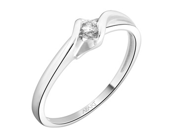 White gold brilliant diamond ring - 0,05 ct - fineness 14 K