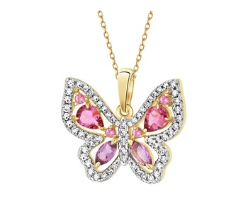 14 K Rhodium-Plated Yellow Gold Pendant - fineness 14 K