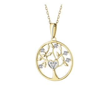 9ct Yellow Gold Pendant with Diamond - 0,05 ct - fineness 9 K