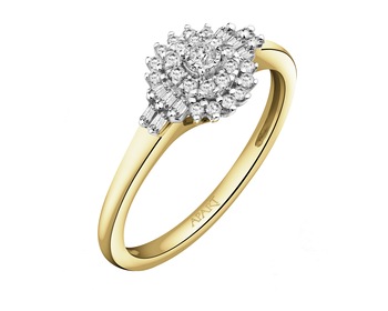 585 Yellow And White Gold Plated Ring - 0,23 ct - fineness 585