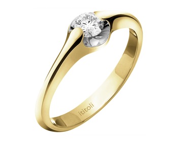 White gold ring with brilliant - 0,25 ct - fineness 18 K