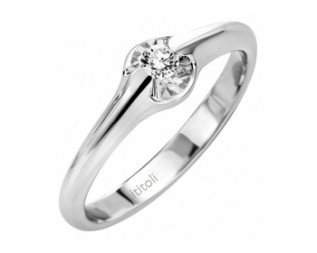White gold ring with brilliant - 0,10 ct - fineness 18 K