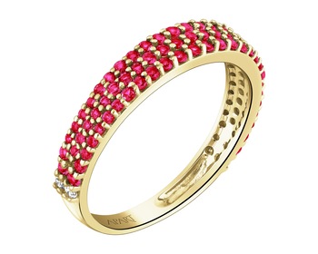 14 K Yellow Gold Ring with Diamonds - fineness 14 K