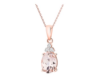 14 K Rhodium Plated Rose Gold Pendant - fineness 14 K
