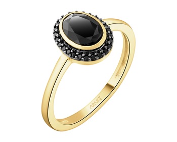 14 K Rhodium-Plated Yellow Gold Necklace with Diamonds - fineness 14 K