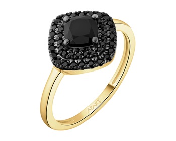 14 K Rhodium-Plated Yellow Gold Necklace with Diamonds - fineness 14 K