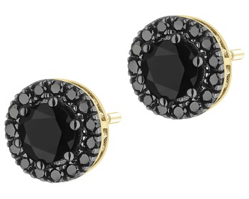 14 K Rhodium-Plated Yellow Gold Necklace with Diamonds - fineness 14 K