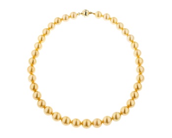 18 K Yellow Gold Pearl Necklace - fineness 18 K