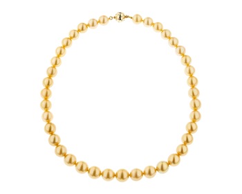18 K Yellow Gold Pearl Necklace - fineness 18 K