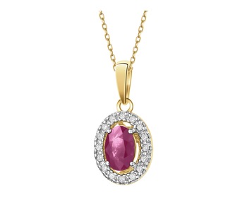 14 K Rhodium-Plated Yellow Gold Pendant - fineness 14 K