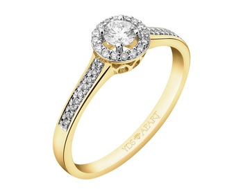 Yellow Gold Diamond Ring - 0,35 ct - fineness 18 K