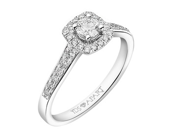 750 Rhodium-Plated White Gold Ring with Diamonds - 0,48 ct - fineness 18 K