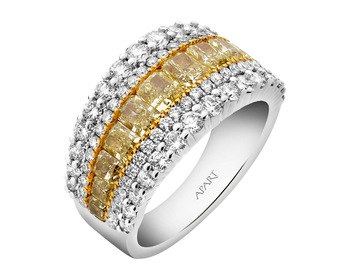 18 K Rhodium-Plated White Gold Ring - 3,24 ct - fineness 18 K