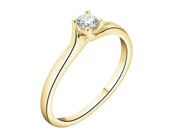 14 K Yellow Gold Ring with Diamond - 0,10 ct - fineness 14 K