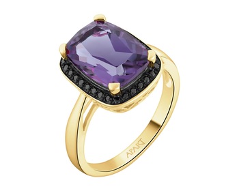 585 Yellow Gold Ruthenium-Plated Ring - fineness 585