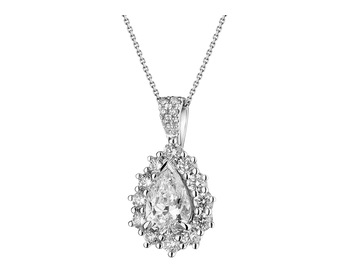 18 K Rhodium-Plated White Gold Pendant - 1,54 ct - fineness 18 K