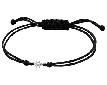 14 K Rhodium-Plated White Gold Bracelet with Diamond - 0,007 ct - fineness 14 K