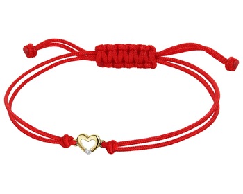 9 K Rhodium-Plated Yellow Gold Bracelet with Diamond - 0,004 ct - fineness 9 K